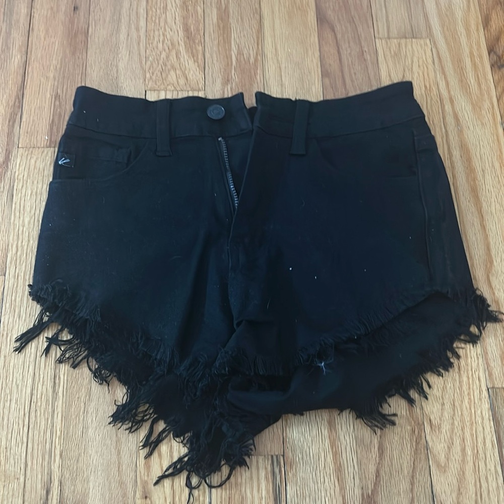 black jean shorts